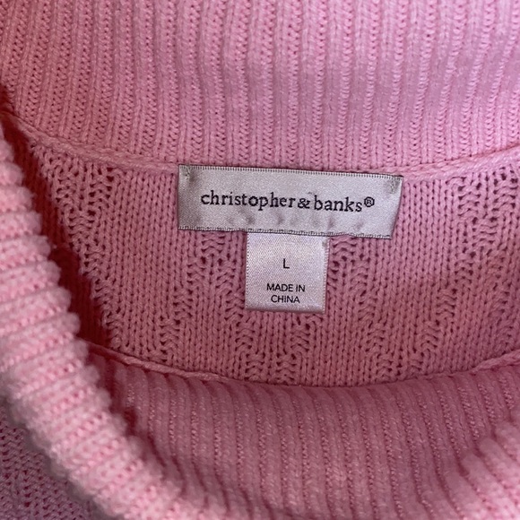 Christopher & Banks pink pullover sweater size large - Picture 2 of 8